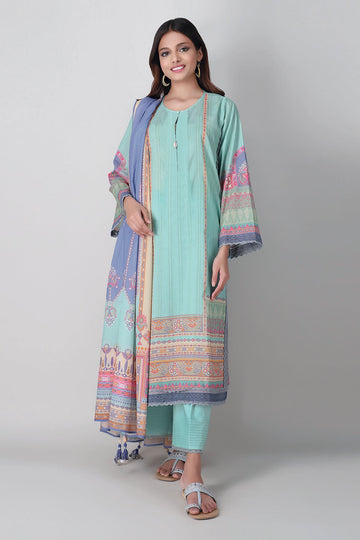 Khaadi Ab21110 Blue Summer Lawn 2021